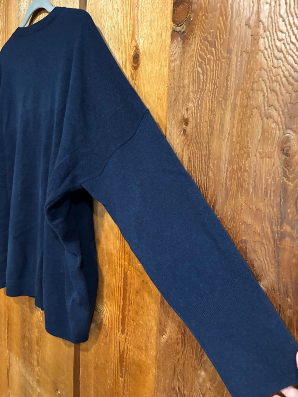 NWT J.Crew 100% Cashmere Oversized V-Neck Sweater Navy Blue 2X H0764 - Picture 5 of 7